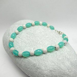 Uranium bead and Sterling Stardust bead bracelet